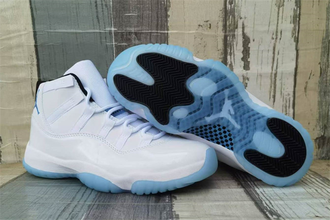 Women's Running weapon Air Jordan 11 White/Blue Shoes 023